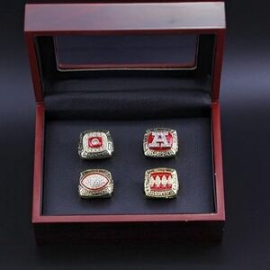 Buffalo 1990 1991 1992 1993 Bills four Championship Ring Set display collection